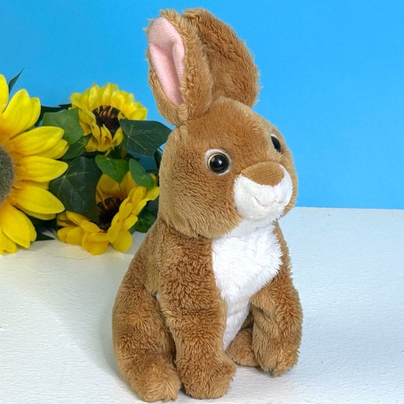 Beautifully Detailed Brown Bunny Rabbit Lovey 6" Soft Plush Stuffed Animal Toy - Picture 3 of 4